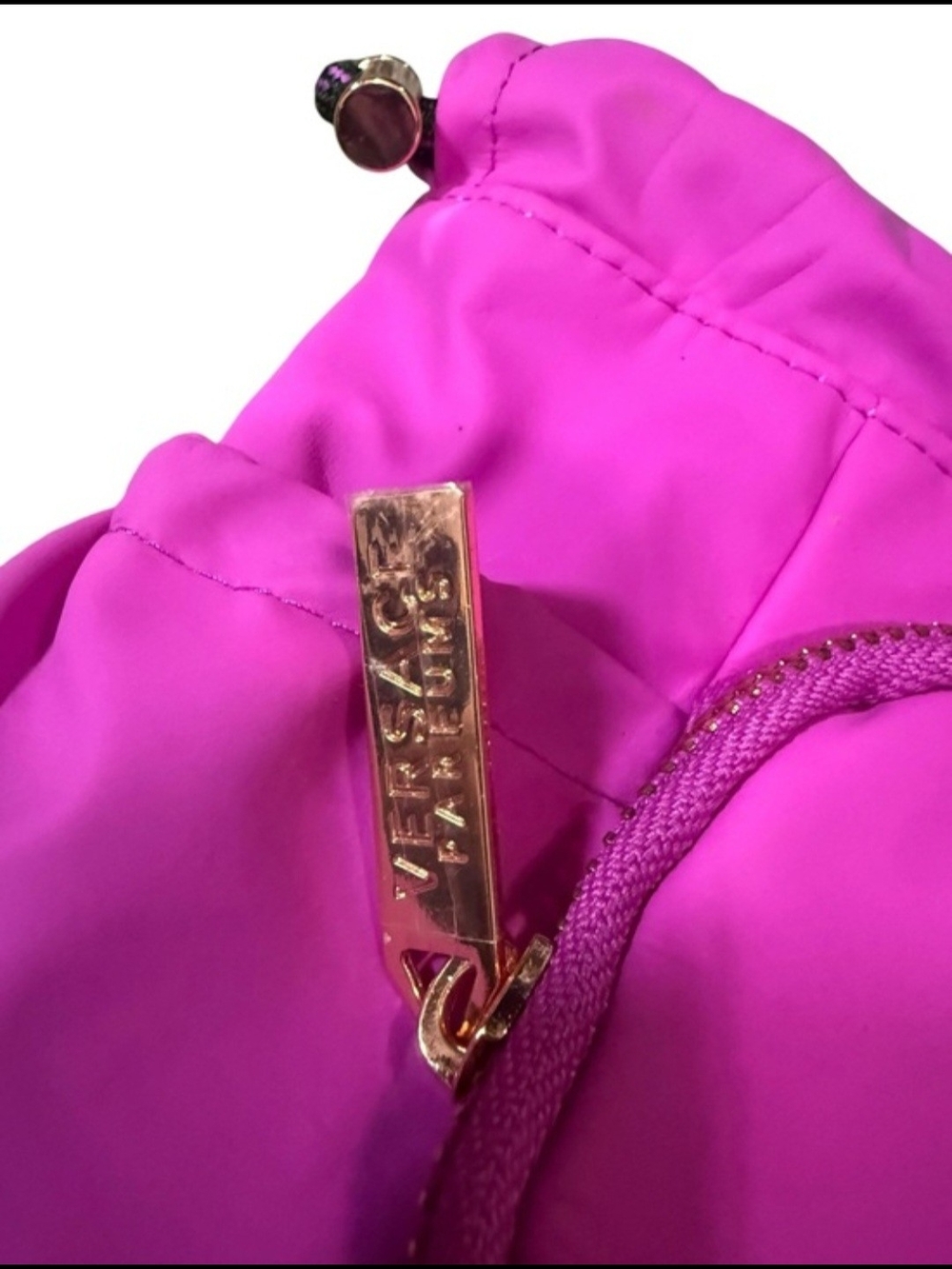 Versace Pink Branded GWP Cosmetic Tote with Greek Key Handles - Picture 5 of 6